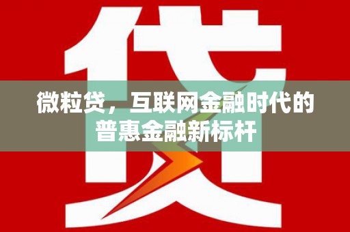 渭源微粒贷，互联网金融时代的普惠金融新标杆