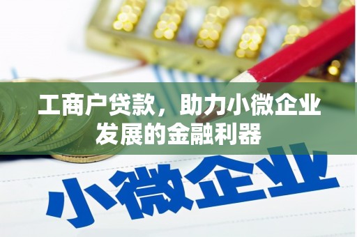 渭源工商户贷款，助力小微企业发展的金融利器