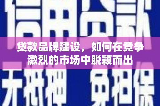 渭源贷款品牌建设，如何在竞争激烈的市场中脱颖而出