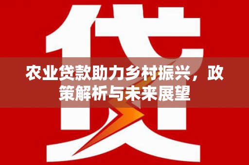 渭源农业贷款助力乡村振兴，政策解析与未来展望