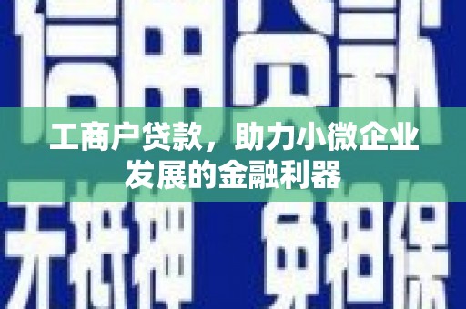 渭源工商户贷款，助力小微企业发展的金融利器
