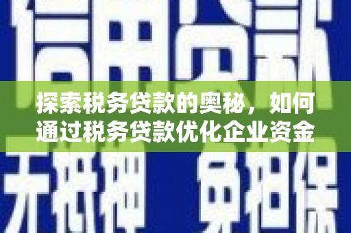 渭源探索税务贷款的奥秘，如何通过税务贷款优化企业资金流