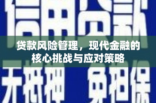 渭源贷款风险管理，现代金融的核心挑战与应对策略