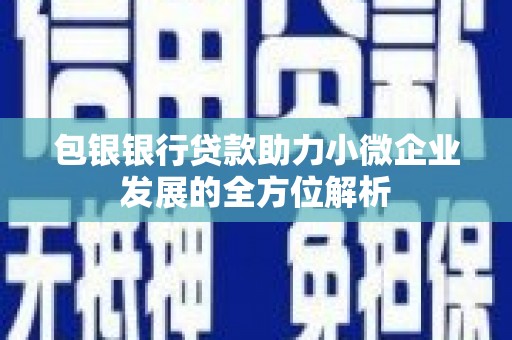 渭源包银银行贷款助力小微企业发展的全方位解析