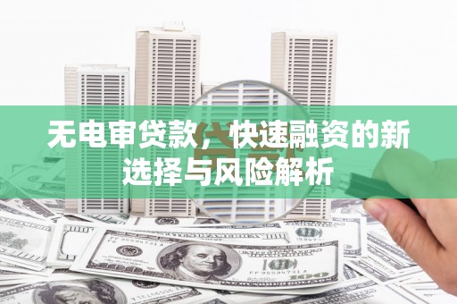 渭源无电审贷款，快速融资的新选择与风险解析