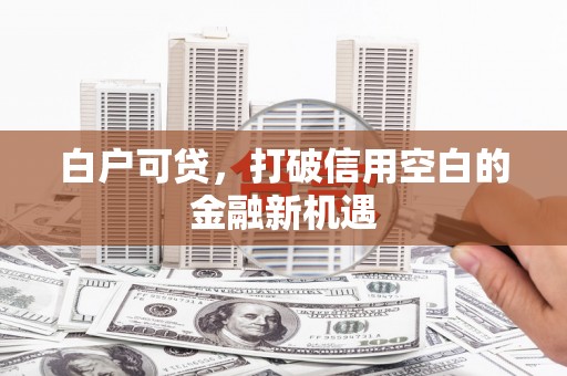 渭源白户可贷，打破信用空白的金融新机遇