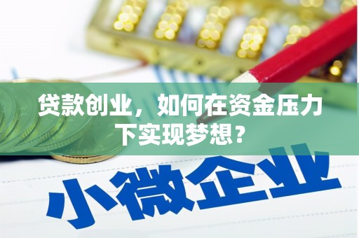 渭源贷款创业，如何在资金压力下实现梦想？