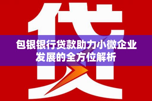渭源包银银行贷款助力小微企业发展的全方位解析