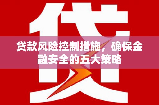 渭源贷款风险控制措施，确保金融安全的五大策略
