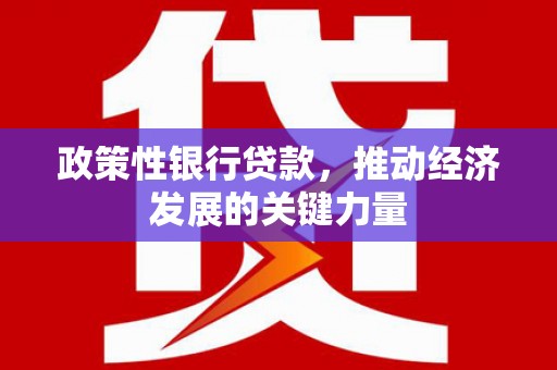 渭源政策性银行贷款，推动经济发展的关键力量