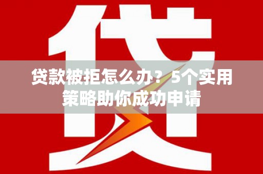 渭源贷款被拒怎么办？5个实用策略助你成功申请
